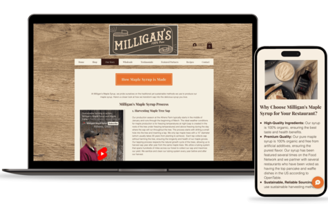 Milligan's Maple website by Janszen Media